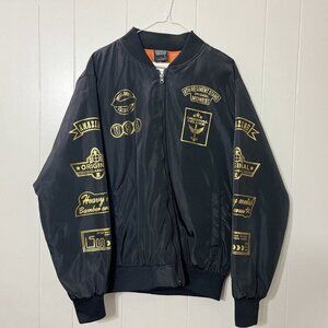 New ORIGINAL DELUXE Men's Bomber Black Jacket Size M